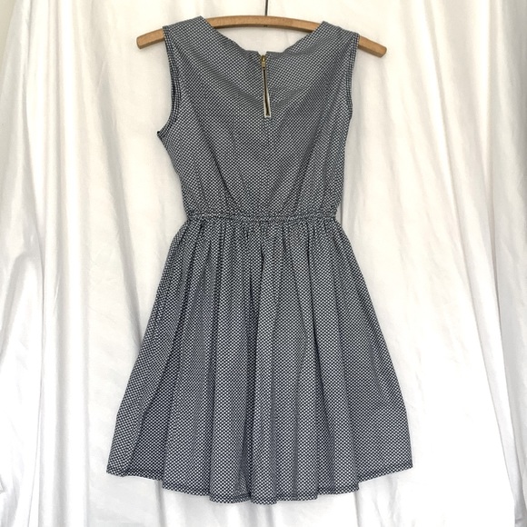 Navy checkered dress with pockets - Picture 2 of 2